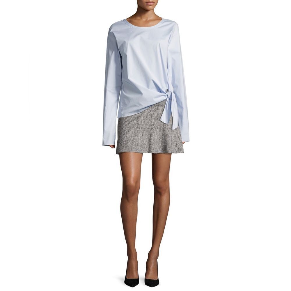 NWT Theory Gida Knit Flare Mini Skirt - Prosecco Tweed Effect - Women's M - Picture 2 of 7